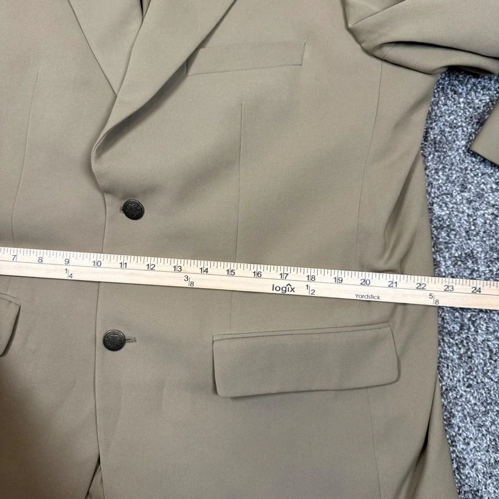 LL Bean Traveler Microfiber Blazer Mens 45R Tan Khaki 2 Button Sport Coat - Picture 10 of 14